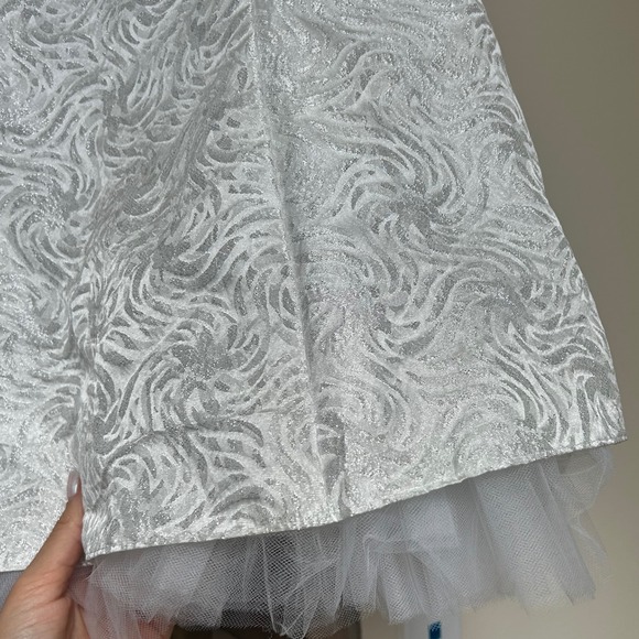 Vintage Jessica McClintock for Gunne Sax White Silver Tulle Cocktail Dress Sz 9 - Picture 9 of 9